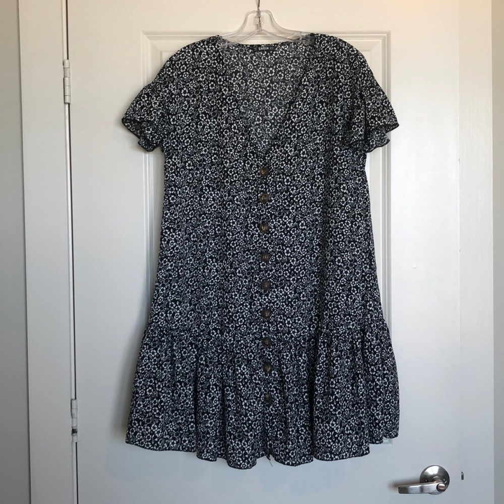 Black and white floral dress